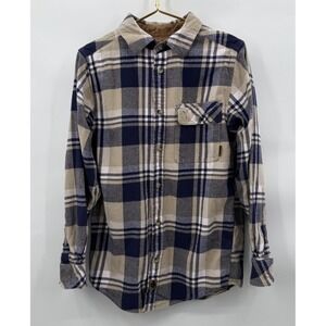 Legendary Whitetails Medium Small Blue Plaid Long Sleeve Button Up Flannel